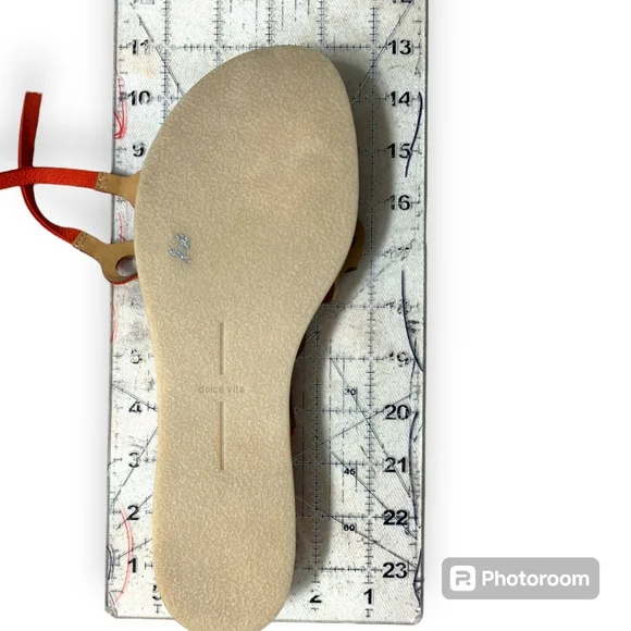 NWOT Dolce Vita Leather lace-up Strappy Orange Jolee Perin Gladiator Sandal - Picture 5 of 11